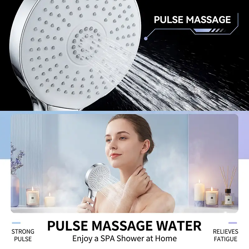 Ayarlanabilir Akışlı Banyo Tasarım Düğmesi ABS Kare El Duşu