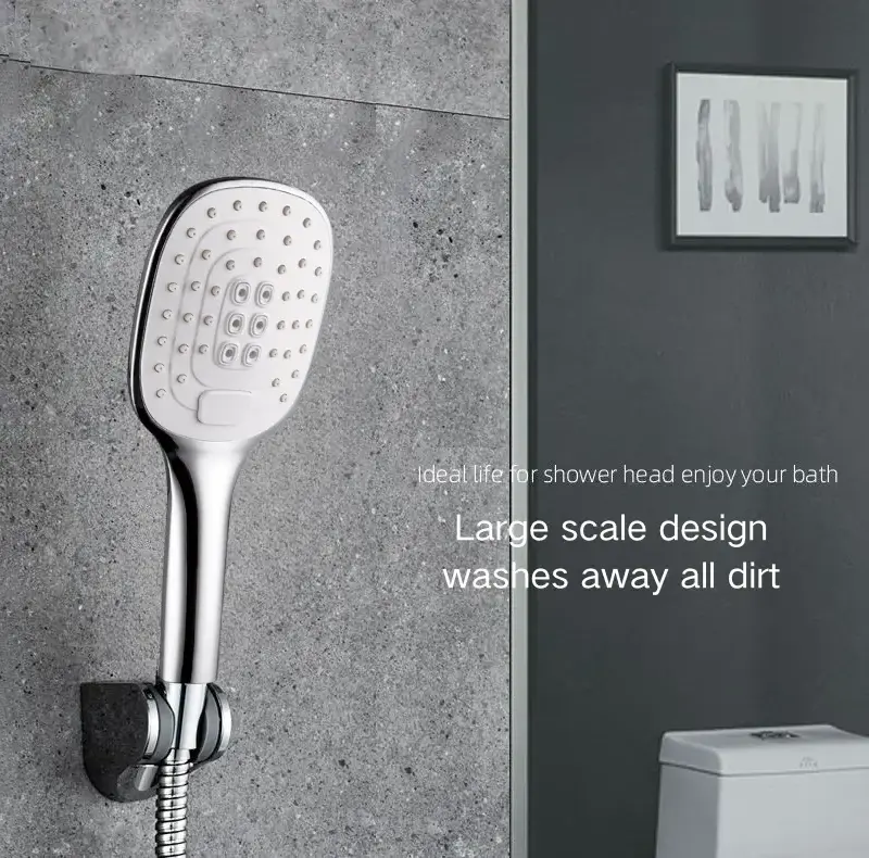 Modern Design Chrome Plating Push Button Handheld Shower