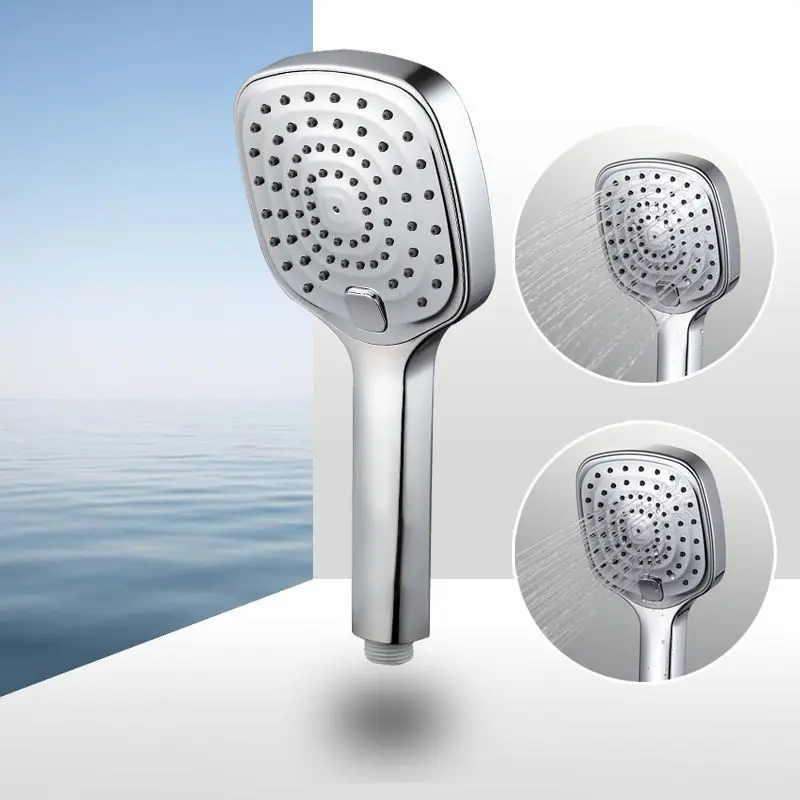 Abs Chrome Shower Head With Button Select Shower